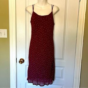 Cirana Los Angeles Elegant Burgundy Spaghetti Strap Dress Medium